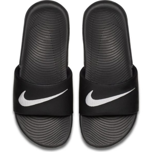 Nike Other - Nike Kawa Slide Kids Youth Black/White Solar Soft 819352-001 Size 7Y NWT